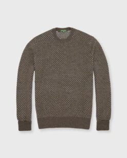 Birdseye Jacquard Sweater In Acorn Cashmere