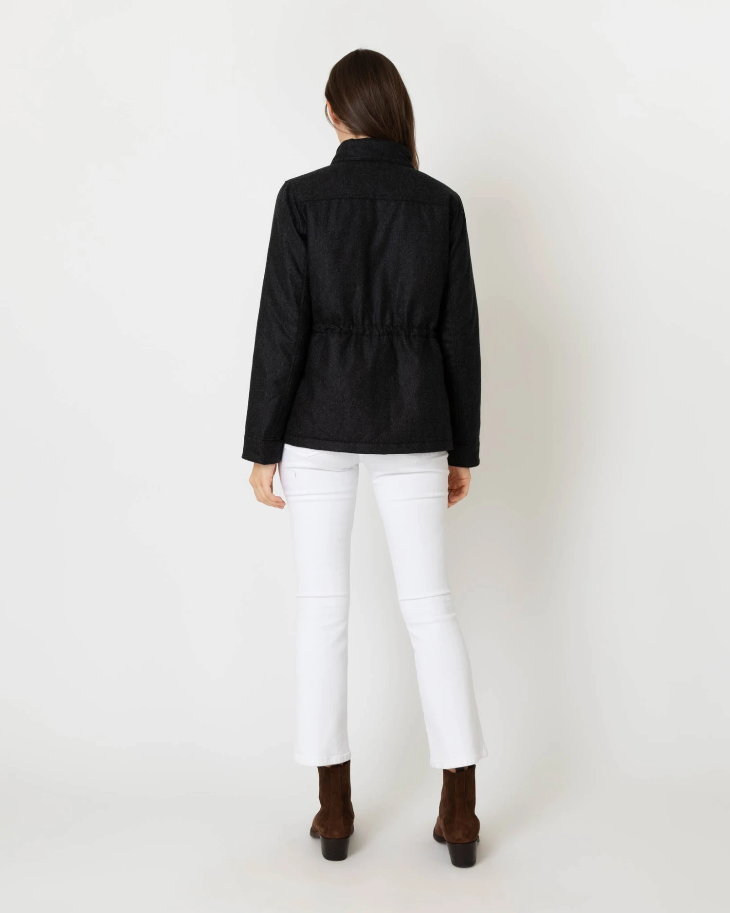 Quilted M65 Jacket In Charcoal Flannel 6 Quilted M65 Jacket In Charcoal Flannel - Image 6