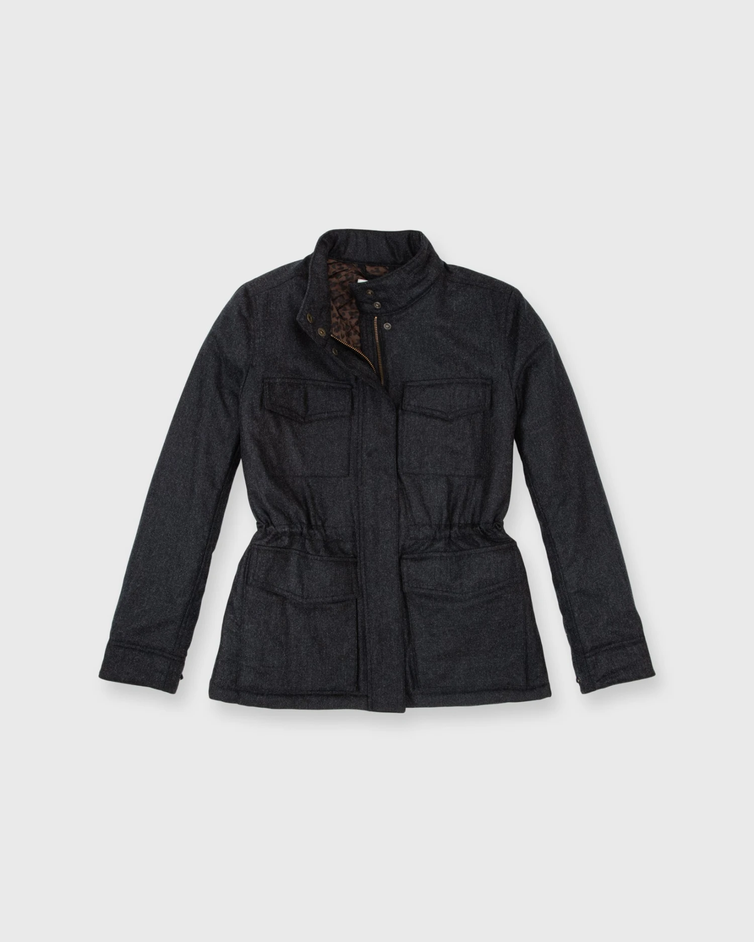 Quilted M65 Jacket In Charcoal Flannel 8 Quilted M65 Jacket In Charcoal Flannel - Image 8