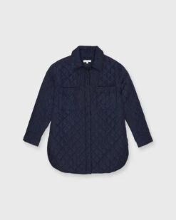 Sena Quilted Jacket In Navy Chiffon