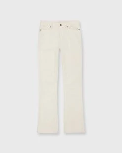 Flare Cropped 5-Pocket Pant In Ivory Stretch Cord