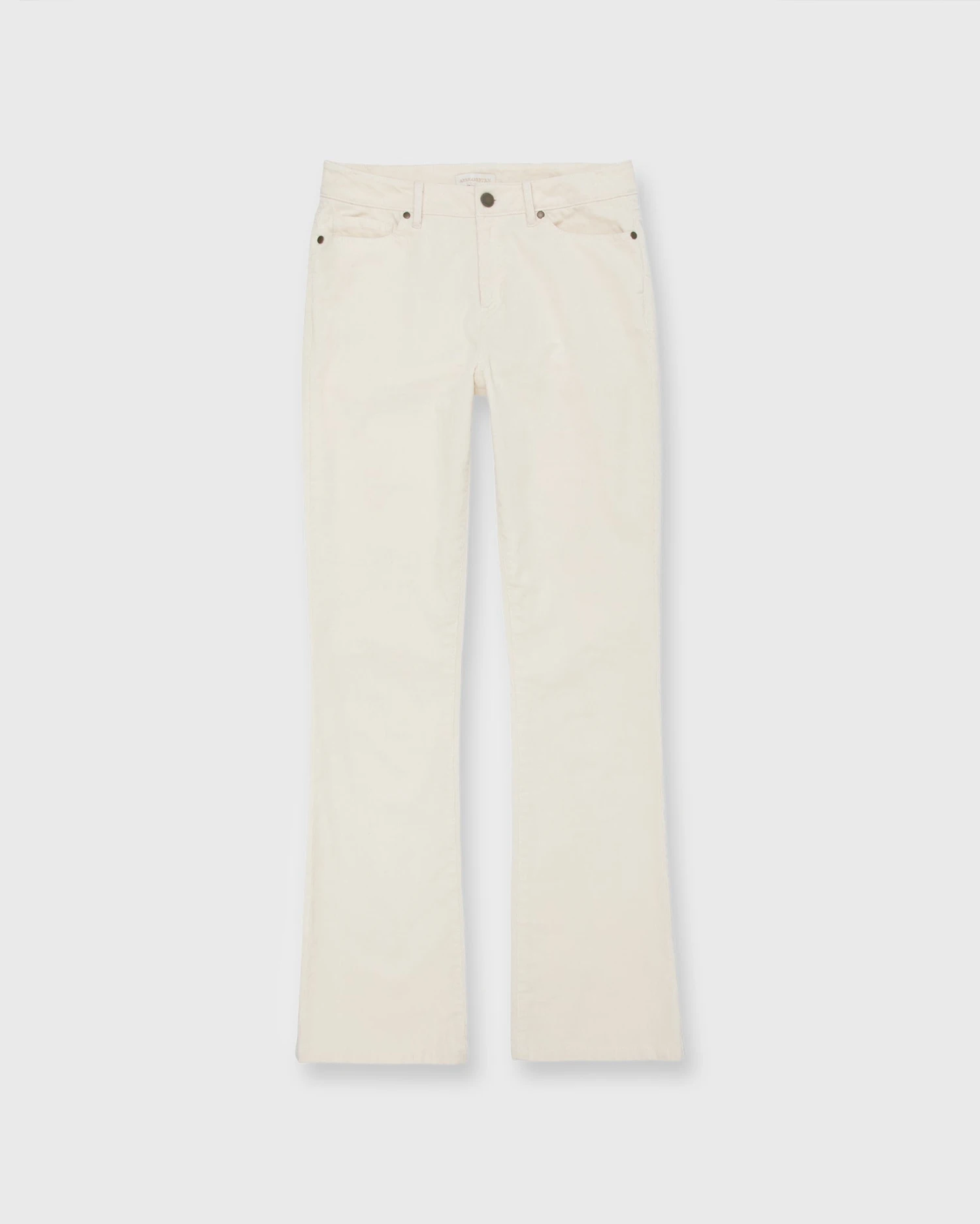 Flare Cropped 5-Pocket Pant In Ivory Stretch Cord 1 Flare Cropped 5-Pocket Pant In Ivory Stretch Cord