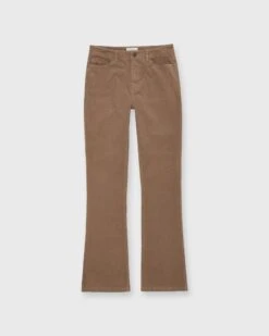 Flare Cropped 5-Pocket Pant In Taupe Stretch Cord