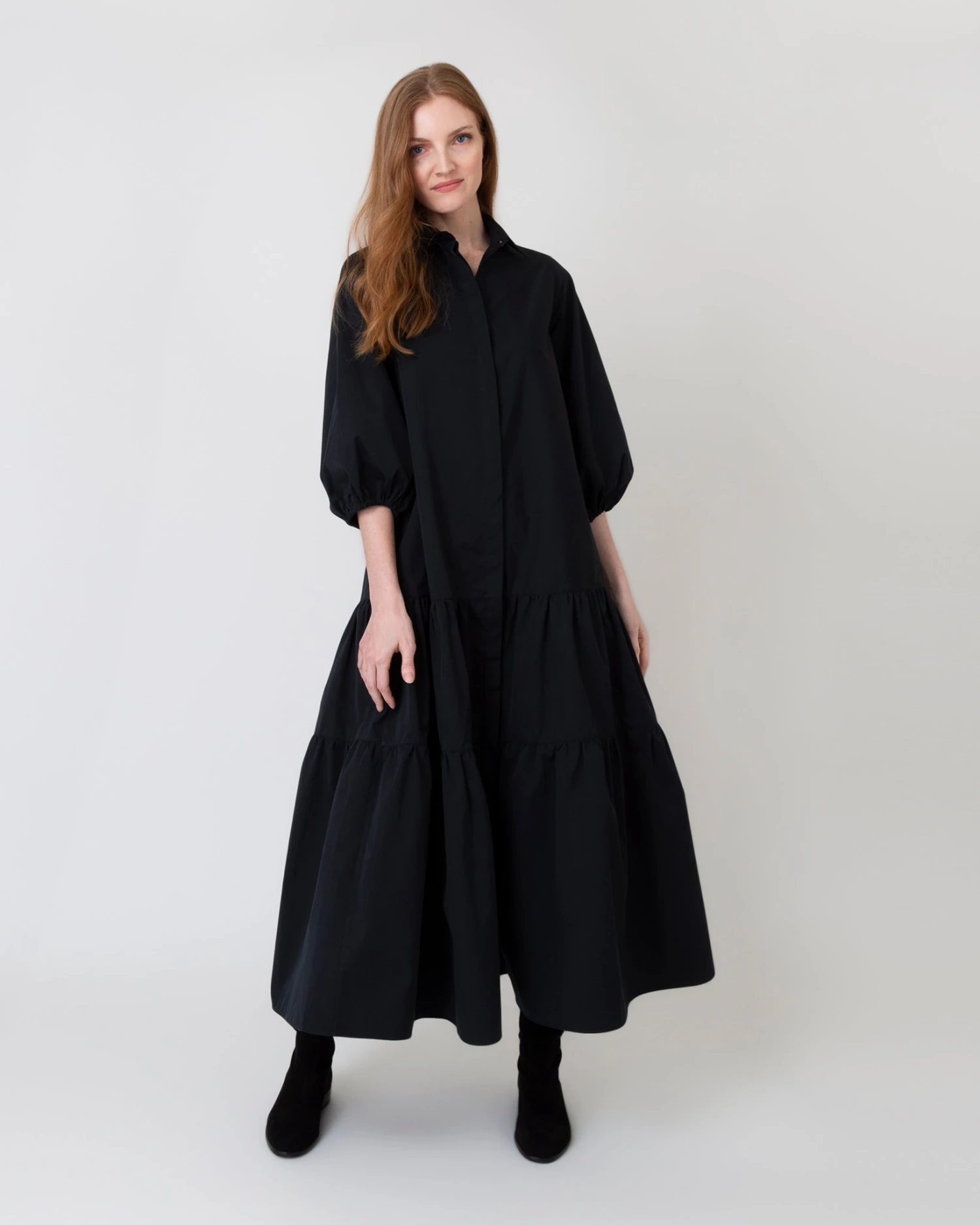 Isla Shirtdress In Black Poplin 7 Isla Shirtdress In Black Poplin - Image 7