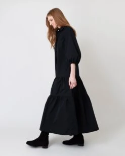 Isla Shirtdress In Black Poplin 17 Isla Shirtdress In Black Poplin -HERNO || ULLA JOHNSON || A.P.C. Shop S64929 2