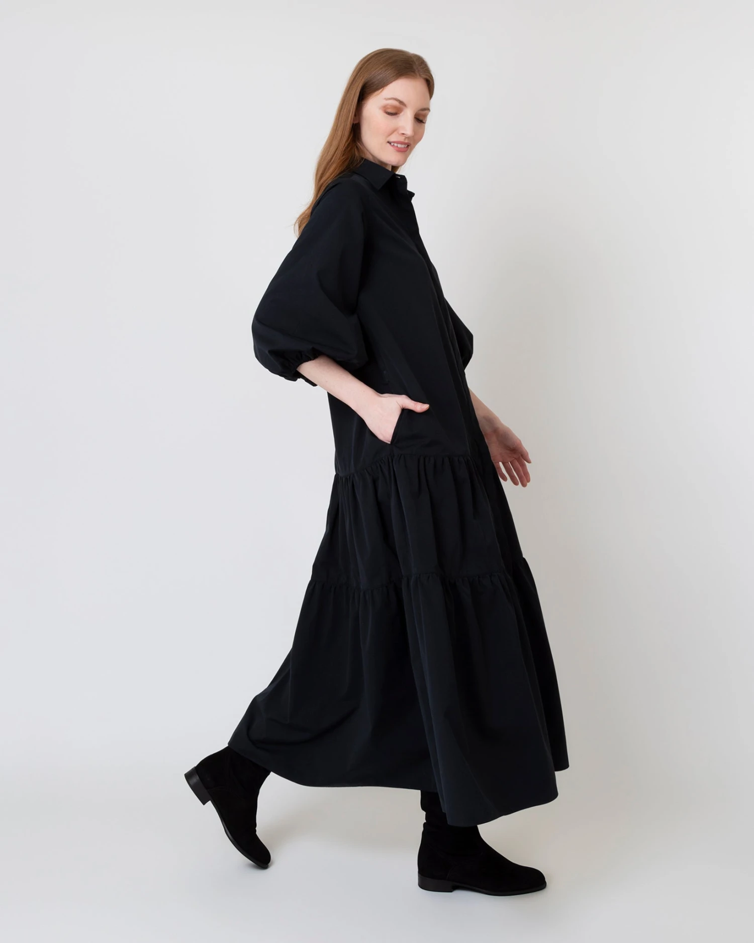 Isla Shirtdress In Black Poplin 10 Isla Shirtdress In Black Poplin - Image 10