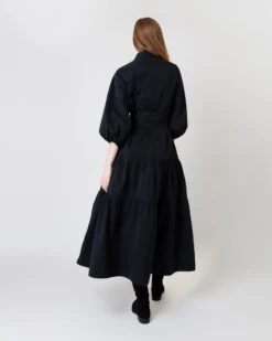 Isla Shirtdress In Black Poplin 12 Isla Shirtdress In Black Poplin -HERNO || ULLA JOHNSON || A.P.C. Shop S64929 7