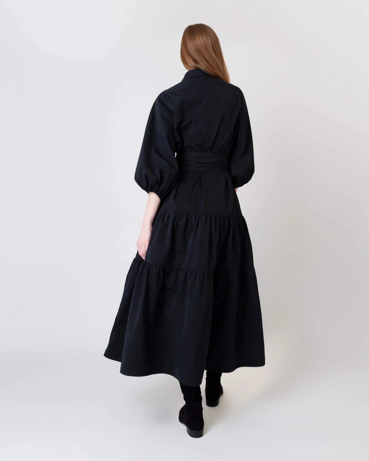 Isla Shirtdress In Black Poplin 3 Isla Shirtdress In Black Poplin - Image 3