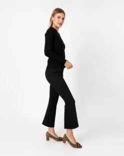 Nia Long-Sleeved Ribbed Cardigan In Black Cotton/Silk Blend -HERNO || ULLA JOHNSON || A.P.C. Shop S64936 5