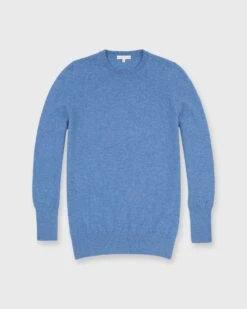 Cydney Boyfriend Crewneck Sweater In Heather Blue Cashmere