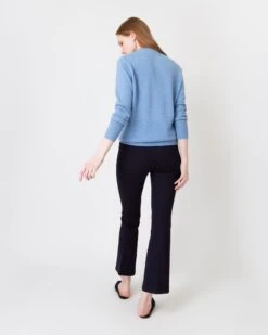 Cydney Boyfriend Crewneck Sweater In Heather Blue Cashmere -HERNO || ULLA JOHNSON || A.P.C. Shop S64941 3