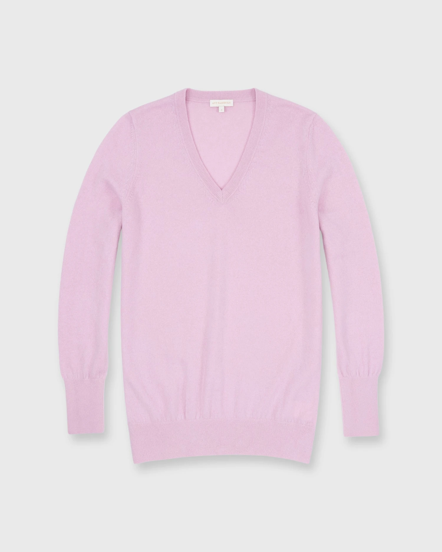 Cydney Boyfriend V-Neck Sweater In Pale Pink Cashmere 1 Cydney Boyfriend V-Neck Sweater In Pale Pink Cashmere