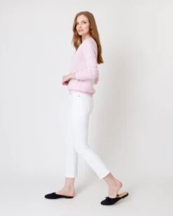 Cydney Boyfriend V-Neck Sweater In Pale Pink Cashmere 9 Cydney Boyfriend V-Neck Sweater In Pale Pink Cashmere -HERNO || ULLA JOHNSON || A.P.C. Shop S64944 2