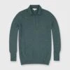 Cydney Johnny-Collar Sweater In Heather Pine Cashmere