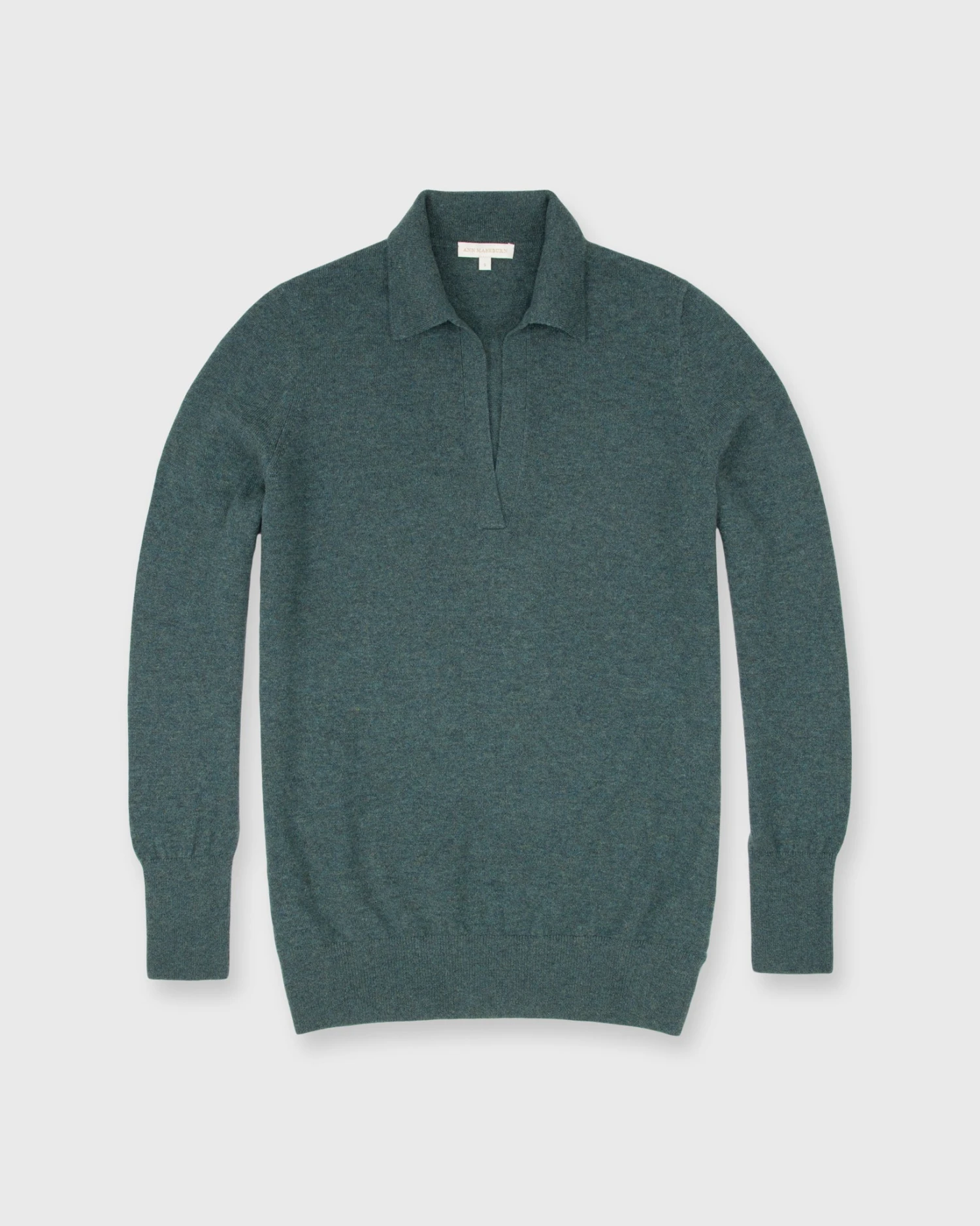 Cydney Johnny-Collar Sweater In Heather Pine Cashmere 1 Cydney Johnny-Collar Sweater In Heather Pine Cashmere