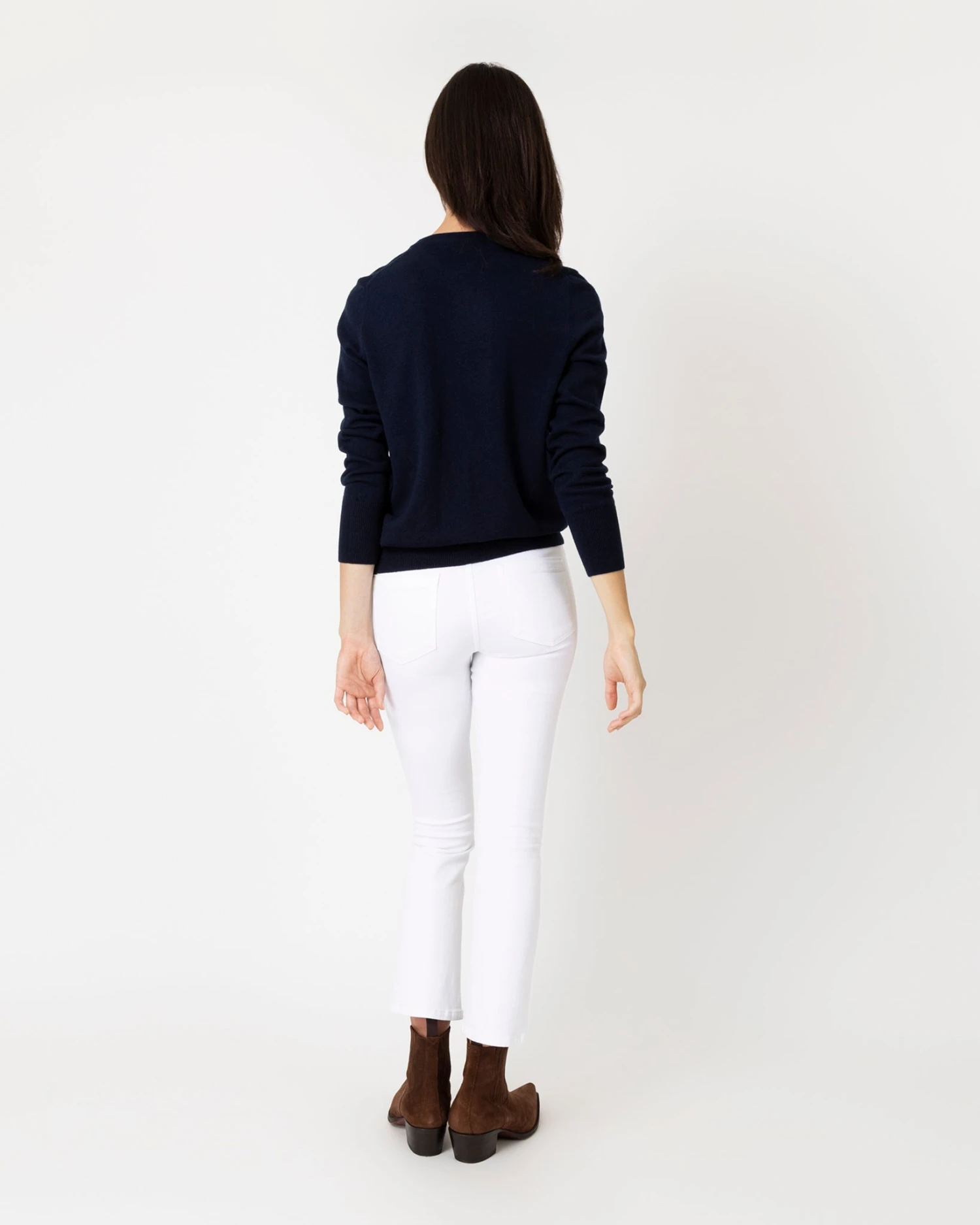 Cydney Boyfriend Cardigan In Navy Cashmere 5 Cydney Boyfriend Cardigan In Navy Cashmere - Image 5