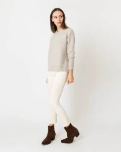Wrap-Neck Sweater In Oatmeal Donegal Cashmere 10 Wrap-Neck Sweater In Oatmeal Donegal Cashmere -HERNO || ULLA JOHNSON || A.P.C. Shop S64965 4