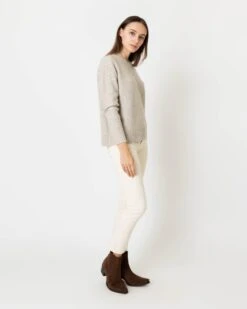 Wrap-Neck Sweater In Oatmeal Donegal Cashmere 11 Wrap-Neck Sweater In Oatmeal Donegal Cashmere -HERNO || ULLA JOHNSON || A.P.C. Shop S64965 5