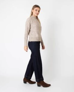 Stevie Sweater In Oatmeal Donegal Cotton/Alpaca Blend 10 Stevie Sweater In Oatmeal Donegal Cotton/Alpaca Blend -HERNO || ULLA JOHNSON || A.P.C. Shop S64984 5