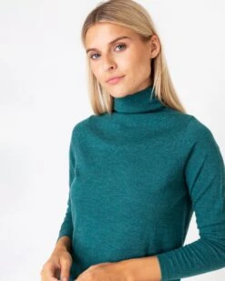 Superfine Funnel-Neck Sweater In Highland Green Cashmere 11 Superfine Funnel-Neck Sweater In Highland Green Cashmere -HERNO || ULLA JOHNSON || A.P.C. Shop S65204 3