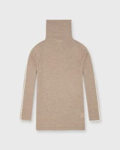 Tipped Funnel-Neck Sweater In Heather Mink Cashmere