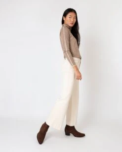 Tipped Funnel-Neck Sweater In Heather Mink Cashmere 9 Tipped Funnel-Neck Sweater In Heather Mink Cashmere -HERNO || ULLA JOHNSON || A.P.C. Shop S65205 3