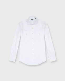 Western Work Shirt In White Poplin