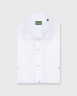 Western Work Shirt In White Poplin -HERNO || ULLA JOHNSON || A.P.C. Shop S66436 4