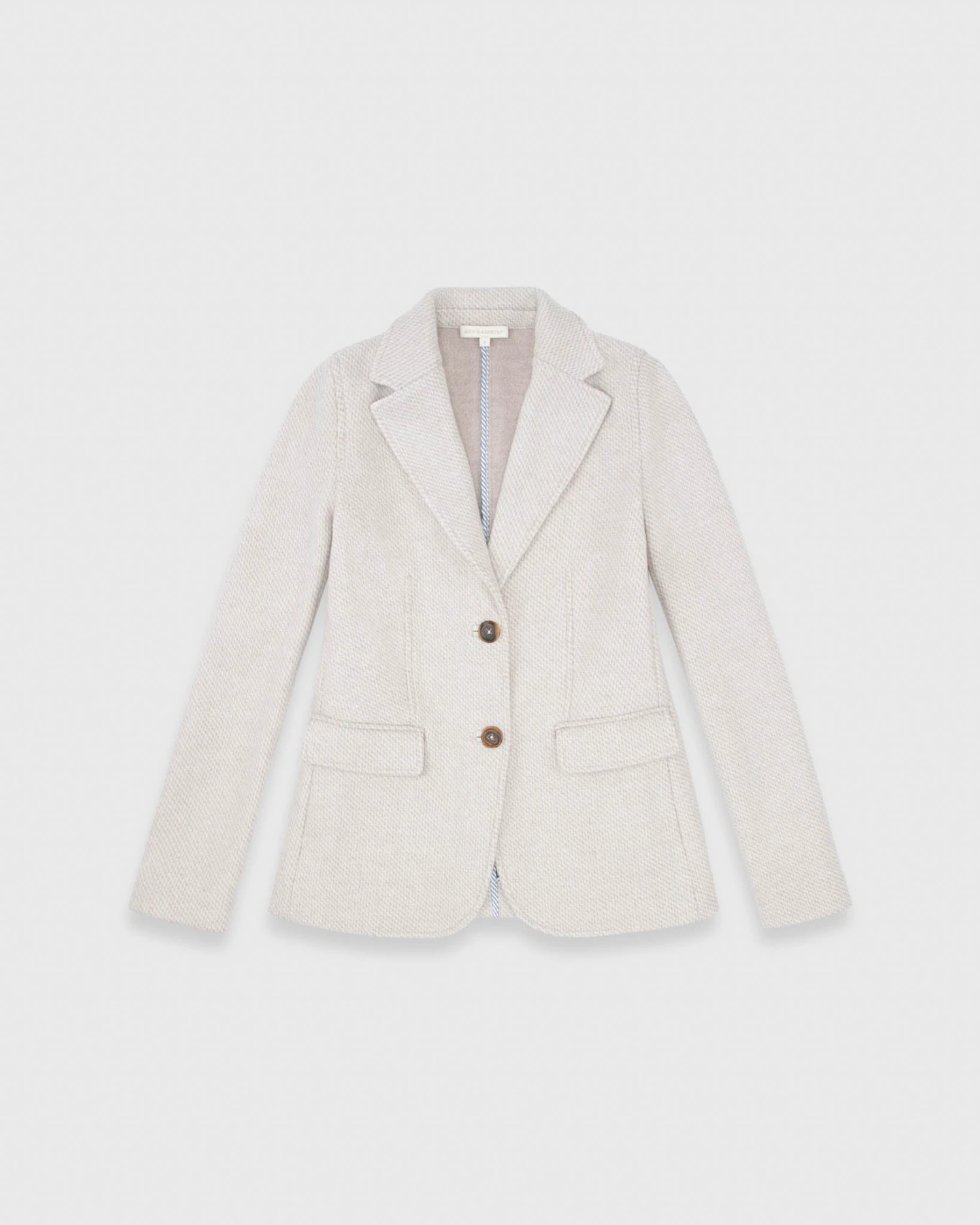 Parker Jacket In White Sand Twill Knit Jacquard 1 Parker Jacket In White Sand Twill Knit Jacquard