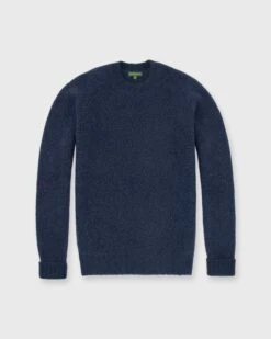 Teddy Crewneck Sweater In Navy Cashmere Blend