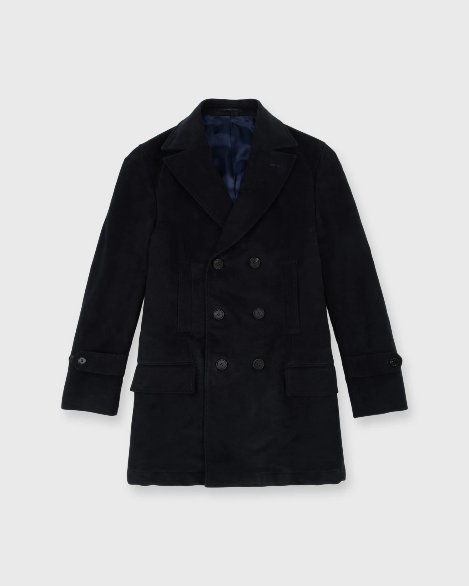 Peacoat In Navy Moleskin 1 Peacoat In Navy Moleskin