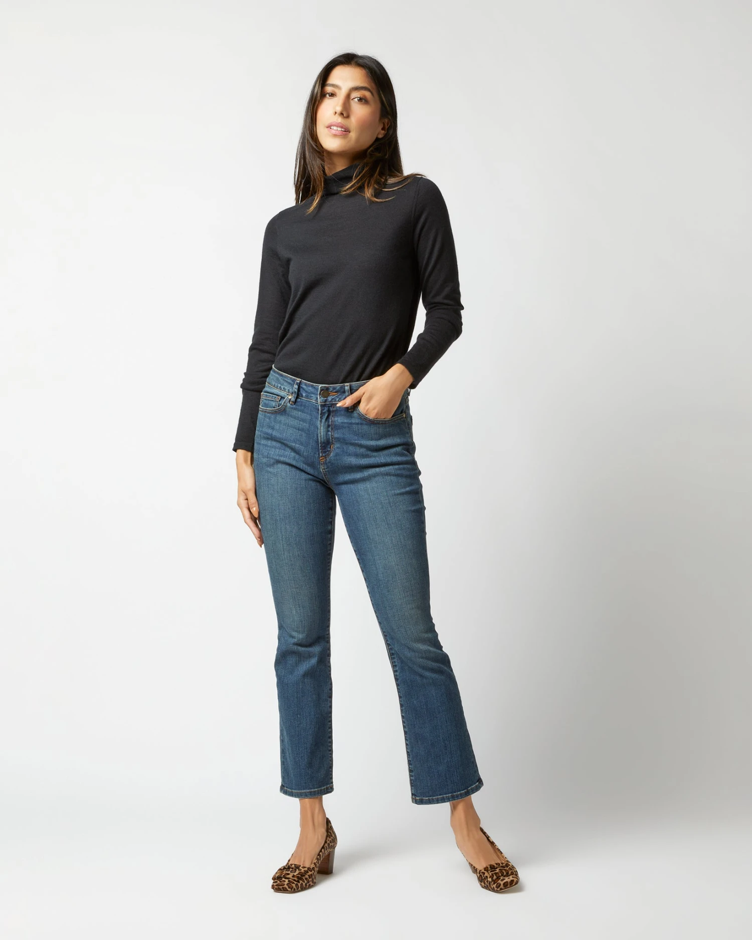 Superfine Funnel-Neck Sweater In Black Cashmere 2 Superfine Funnel-Neck Sweater In Black Cashmere - Image 2