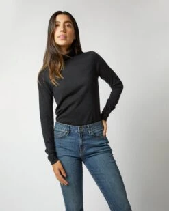 Superfine Funnel-Neck Sweater In Black Cashmere 9 Superfine Funnel-Neck Sweater In Black Cashmere -HERNO || ULLA JOHNSON || A.P.C. Shop S6853 745