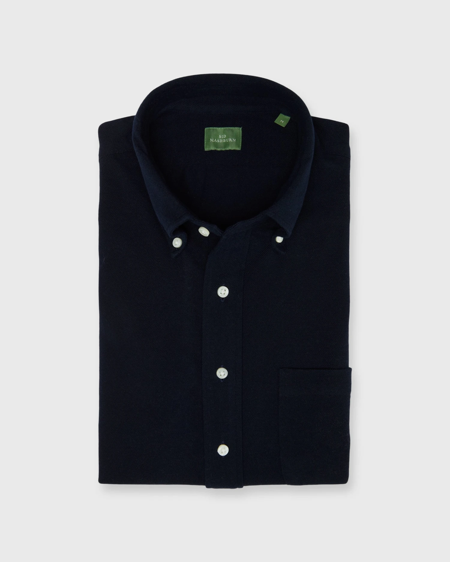 Knit Button-Down Popover Shirt In Navy Pique 1 Knit Button-Down Popover Shirt In Navy Pique