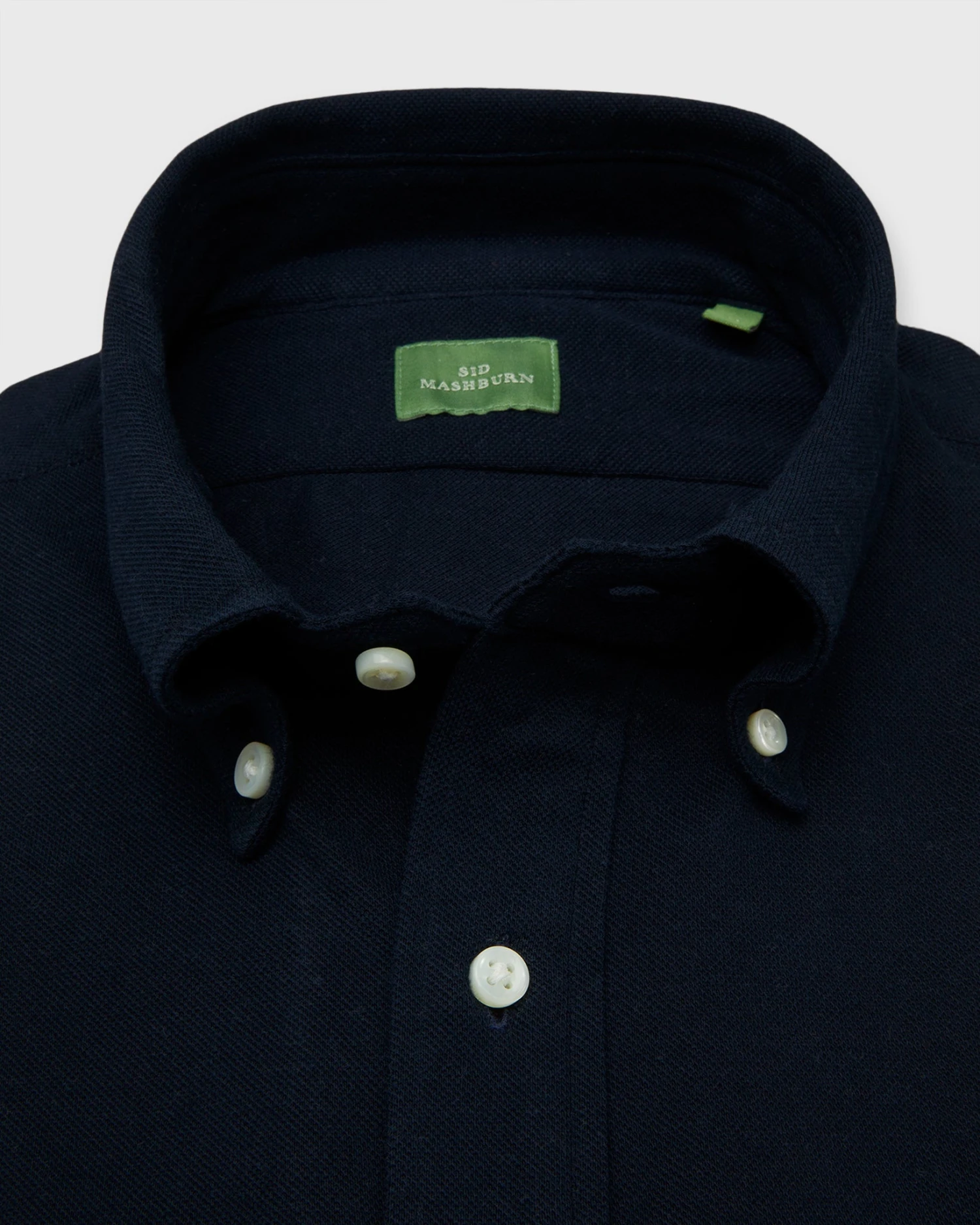 Knit Button-Down Popover Shirt In Navy Pique 3 Knit Button-Down Popover Shirt In Navy Pique - Image 3