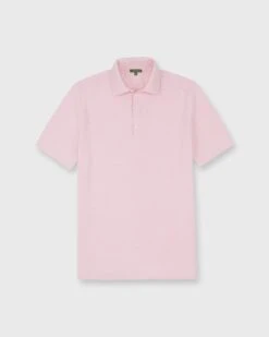 Rally Polo Sweater In Pale Pink Cotton