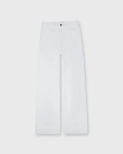 Column Patch Pocket Jean In White Stretch Denim