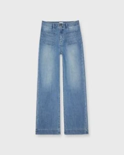 Column Patch Pocket Jean In 7-Year Indigo Stretch Denim