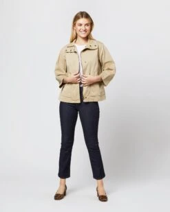 Patch-Pocket Edith Jacket In Khaki Stretch Twill -HERNO || ULLA JOHNSON || A.P.C. Shop S70355 2068