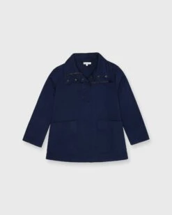 Patch-Pocket Edith Jacket In Navy Stretch Twill