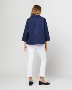 Patch-Pocket Edith Jacket In Navy Stretch Twill 11 Patch-Pocket Edith Jacket In Navy Stretch Twill -HERNO || ULLA JOHNSON || A.P.C. Shop S70356 2725