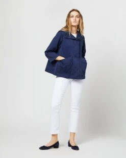 Patch-Pocket Edith Jacket In Navy Stretch Twill 9 Patch-Pocket Edith Jacket In Navy Stretch Twill -HERNO || ULLA JOHNSON || A.P.C. Shop S70356 2730