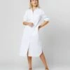 Boyfriend Dress In White Poplin
