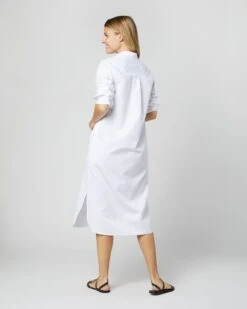 Boyfriend Dress In White Poplin 9 Boyfriend Dress In White Poplin -HERNO || ULLA JOHNSON || A.P.C. Shop S70455 041