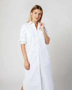 Boyfriend Dress In White Poplin 11 Boyfriend Dress In White Poplin -HERNO || ULLA JOHNSON || A.P.C. Shop S70455 058