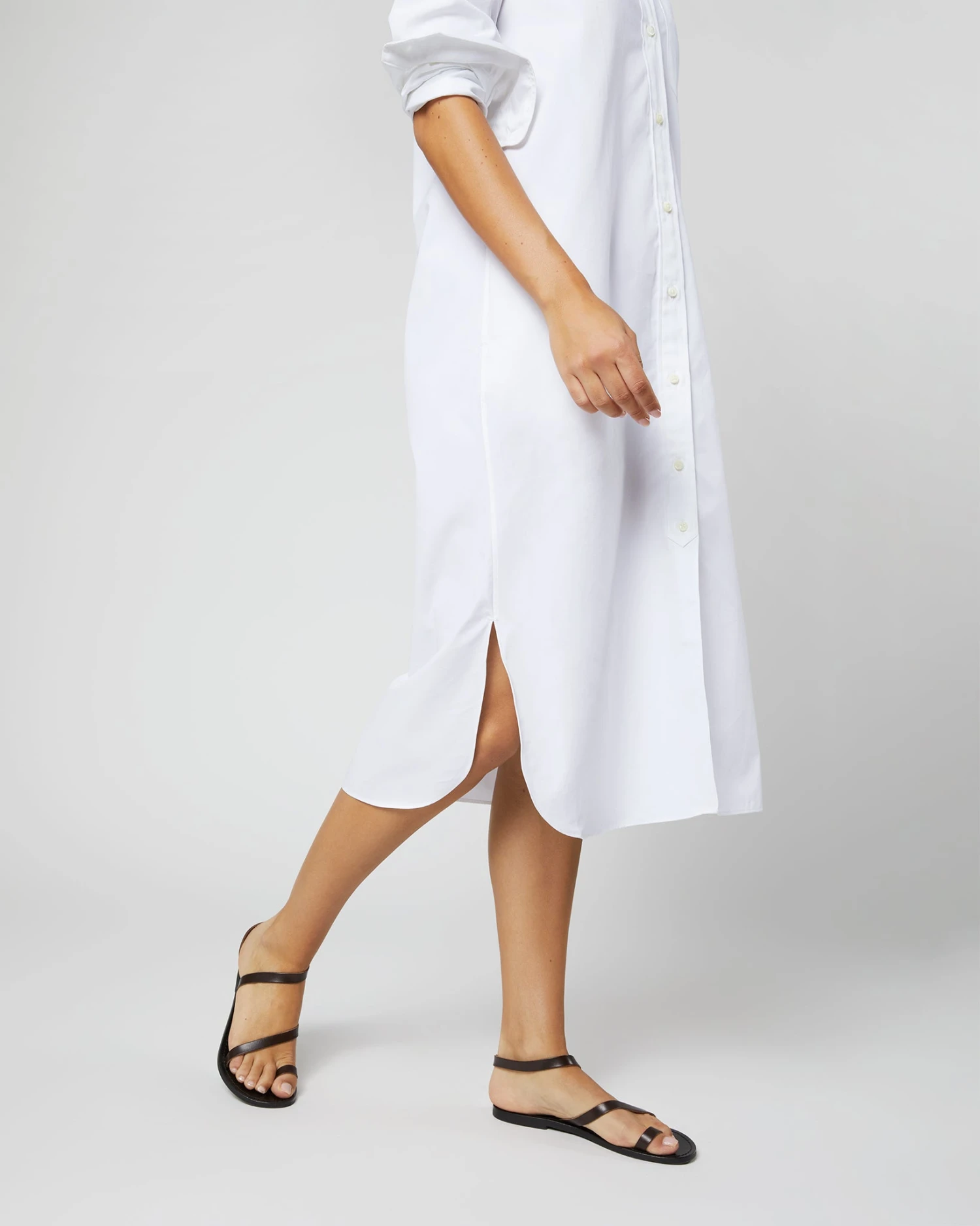 Boyfriend Dress In White Poplin 7 Boyfriend Dress In White Poplin - Image 7