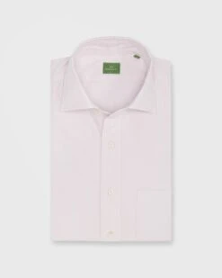 Spread Collar Sport Shirt In Pale Pink Garment-Dyed Poplin