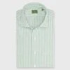 Spread Collar Sport Shirt In Clover Stripe Chambray