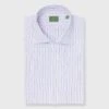 Spread Collar Dress Shirt In Lavender Multi Stripe Poplin