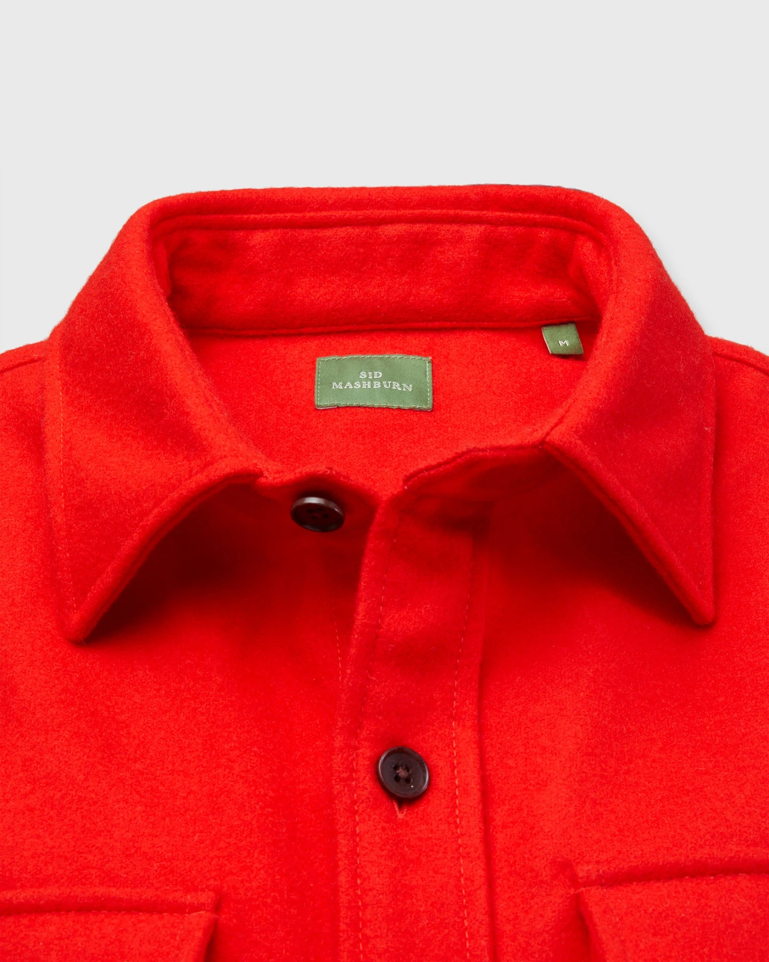 CPO Shirt In Scarlet Wool Melton 3 CPO Shirt In Scarlet Wool Melton - Image 3